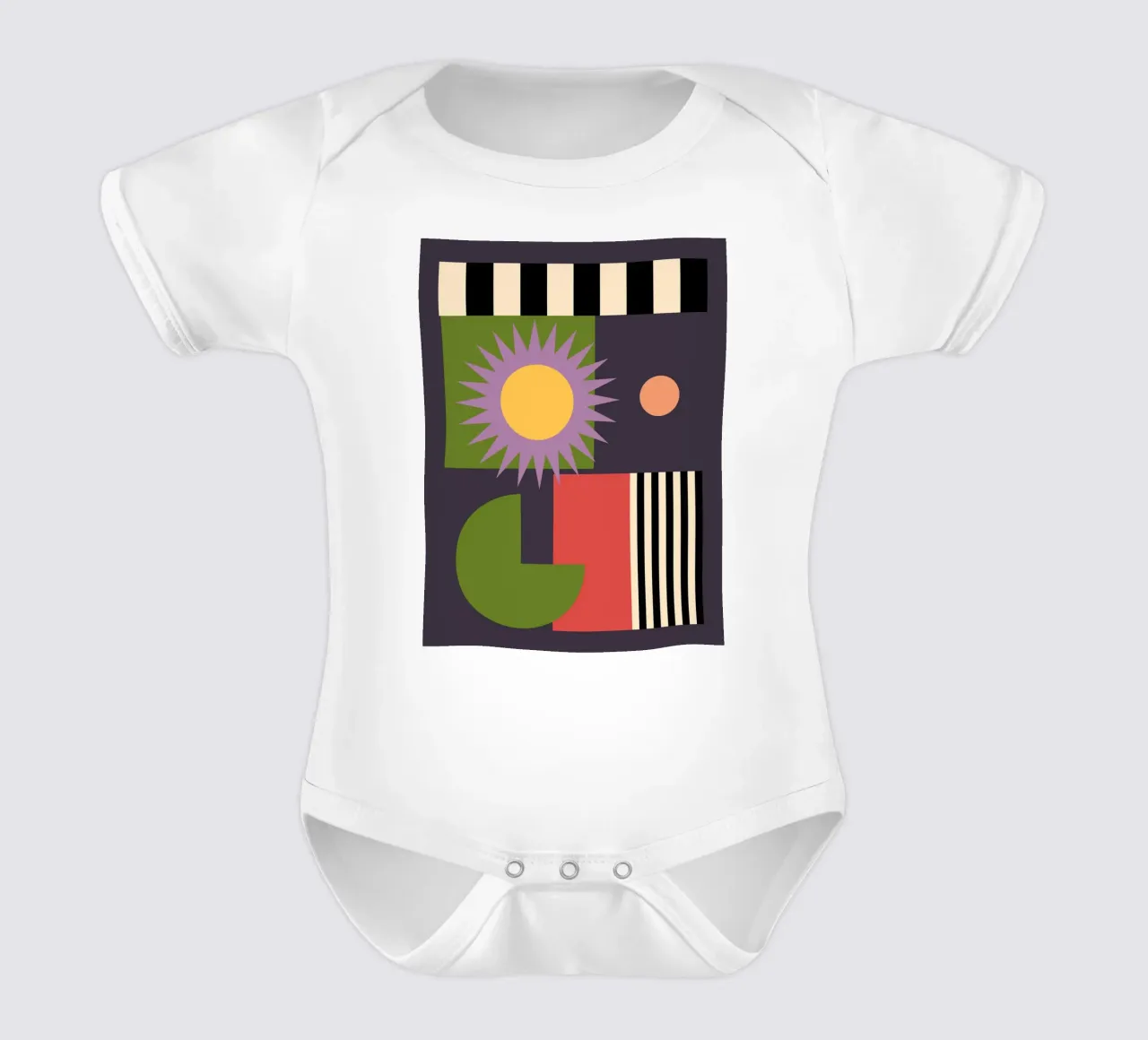 Geometric Abstraction 09 short-sleeve baby romper by Gaite
