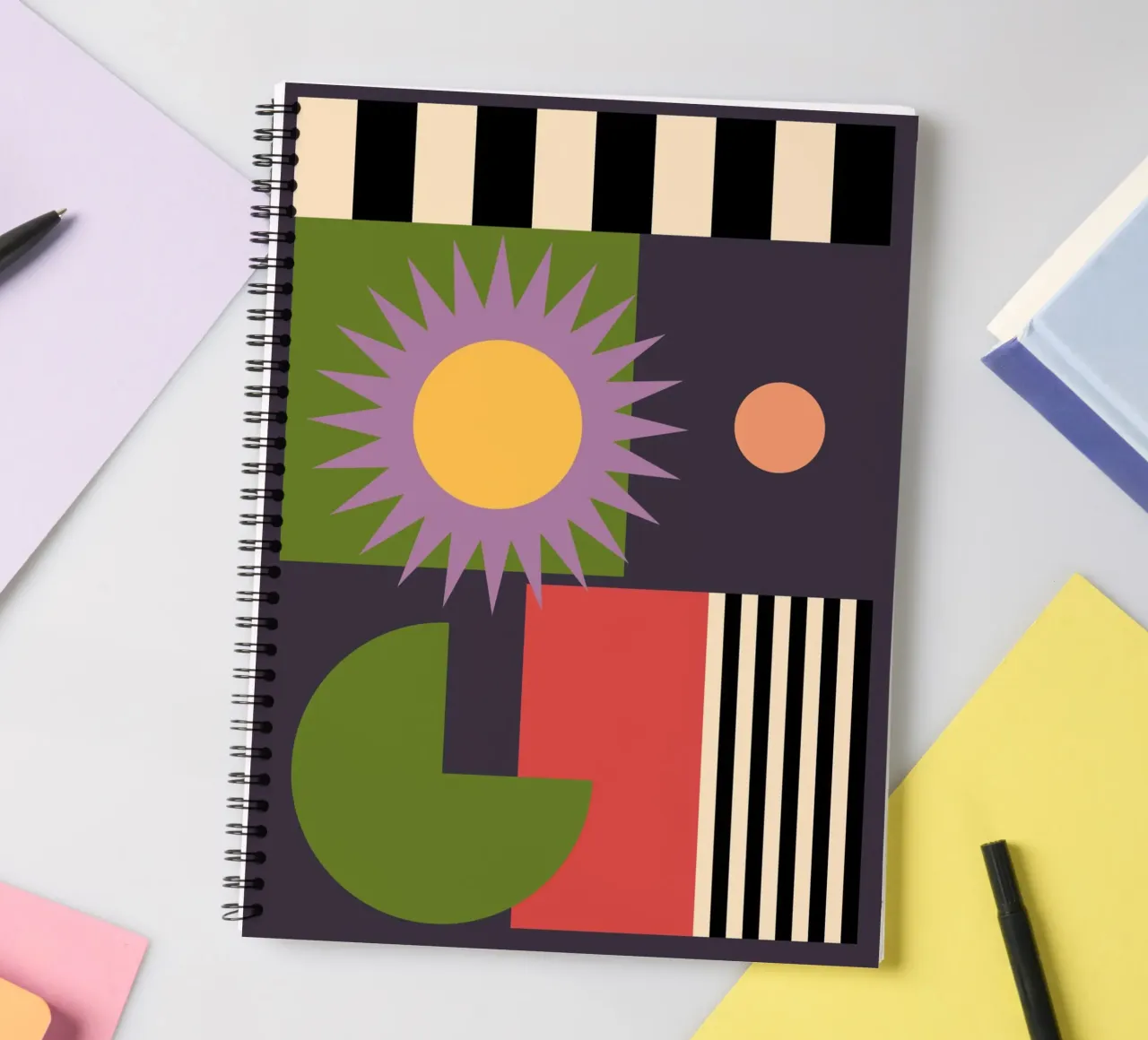 Geometric Abstraction 09 spiral notebook by Gaite