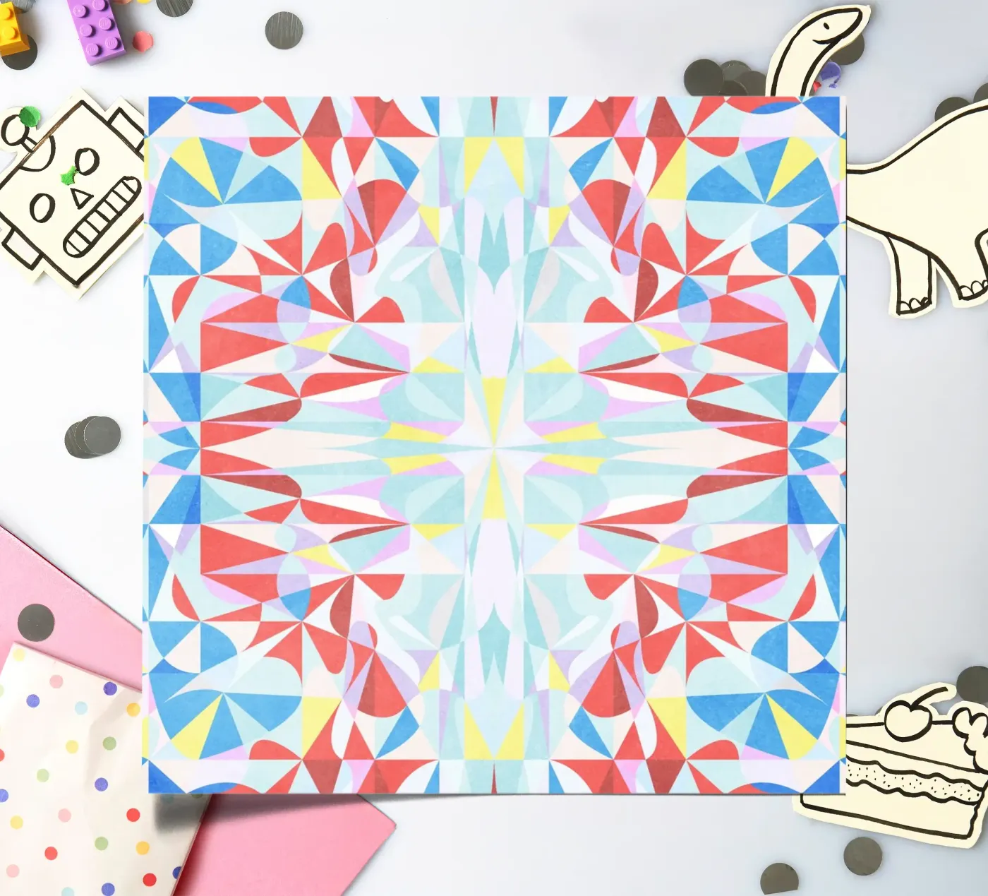 Rustiger stickervel van Abstract Joy