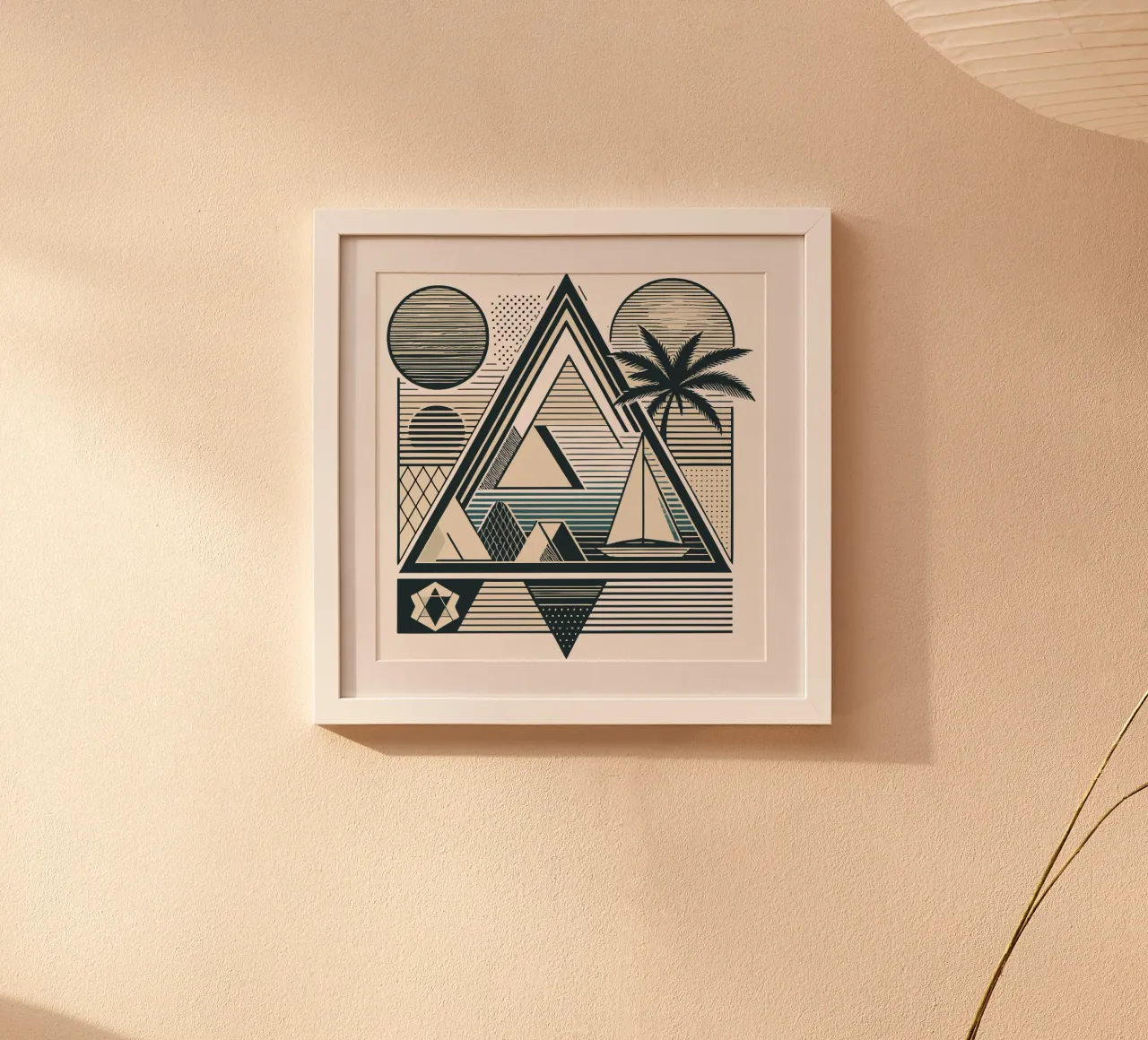 Fuga geometrica poster con telaio in legno da artdesign1985