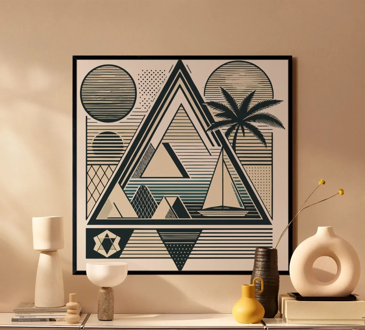 Fuga geometrica poster con telaio in legno da artdesign1985
