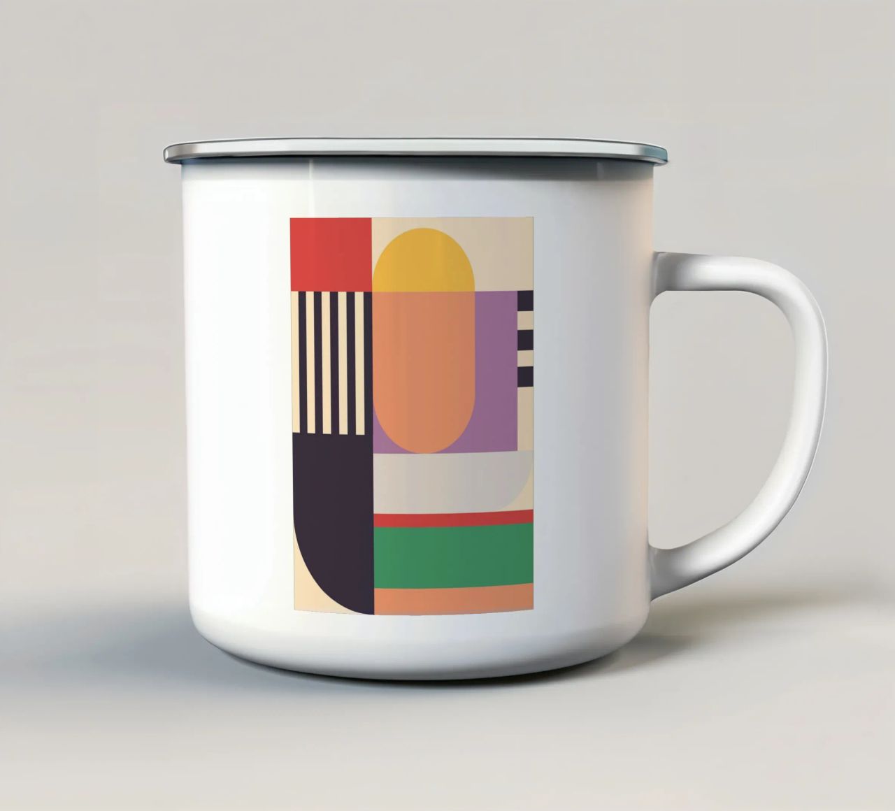 Geometric Abstraction 020 enamel mug by Gaite