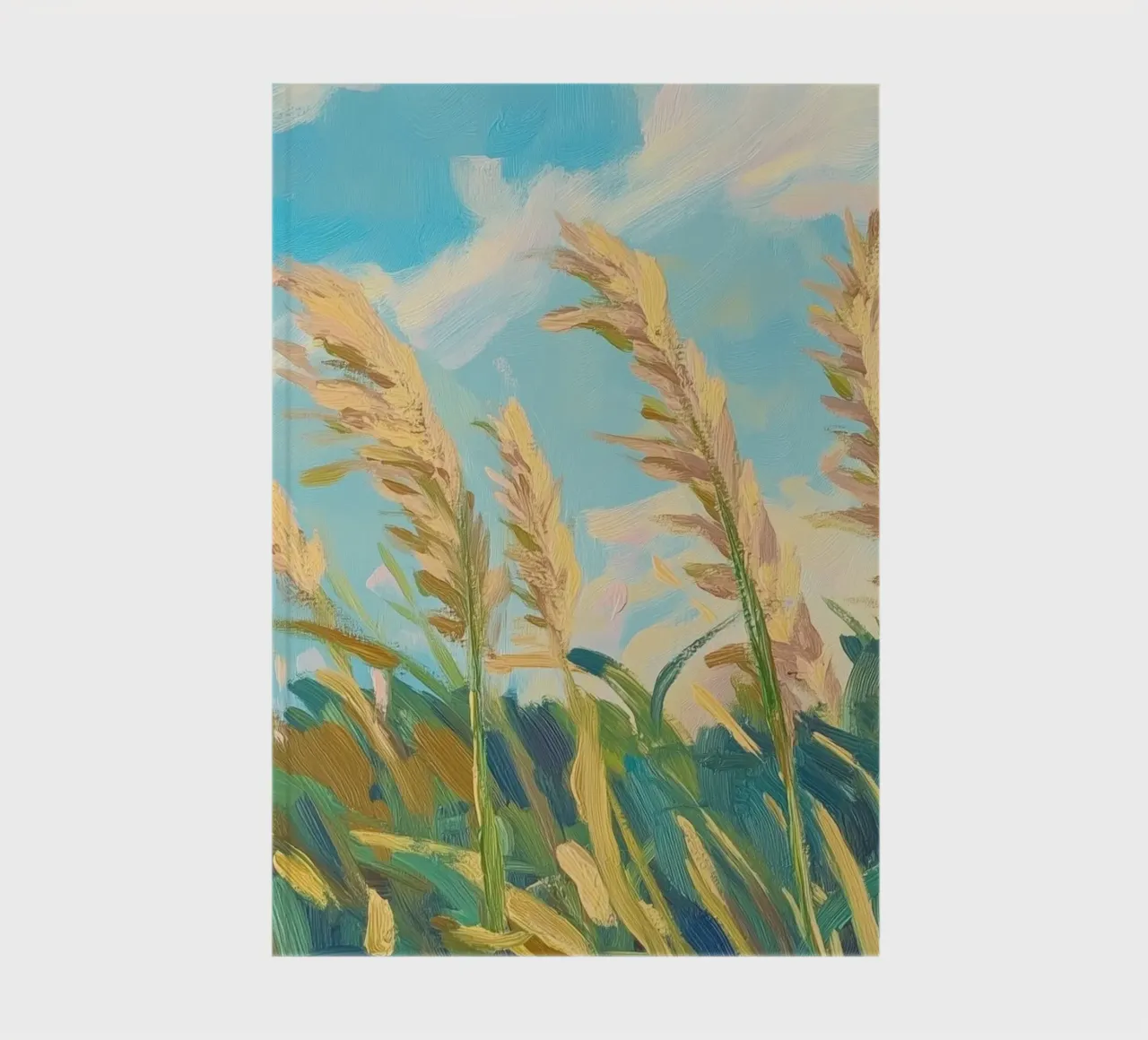 Champ de blé sous un ciel bleu clair carnet de notes de Melloi Art Print