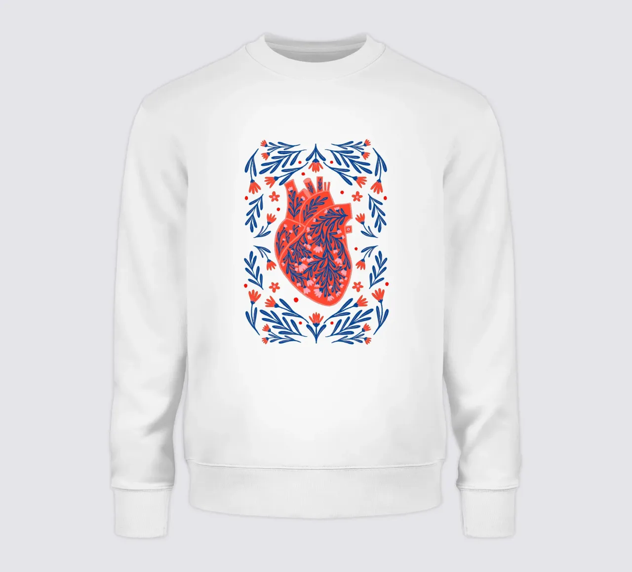 Cuore anatomico floreale felpa da Wackapacka