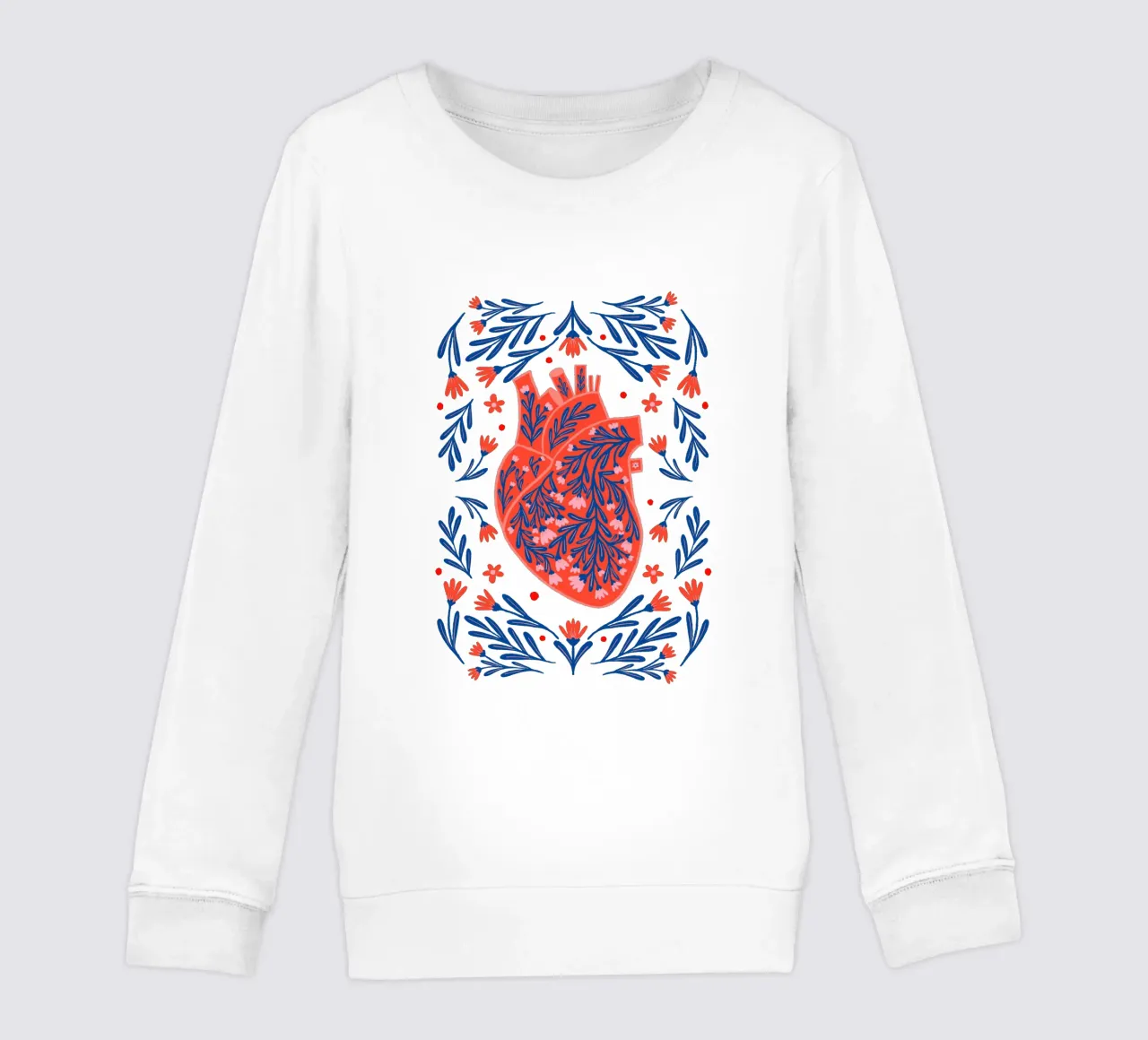 Cuore anatomico floreale felpa bambino da Wackapacka