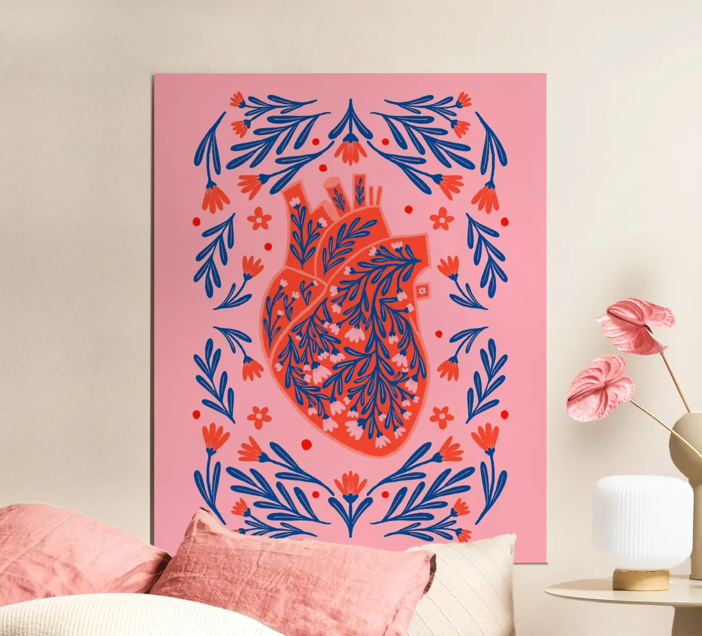 Floral Anatomical Heart poster da Wackapacka