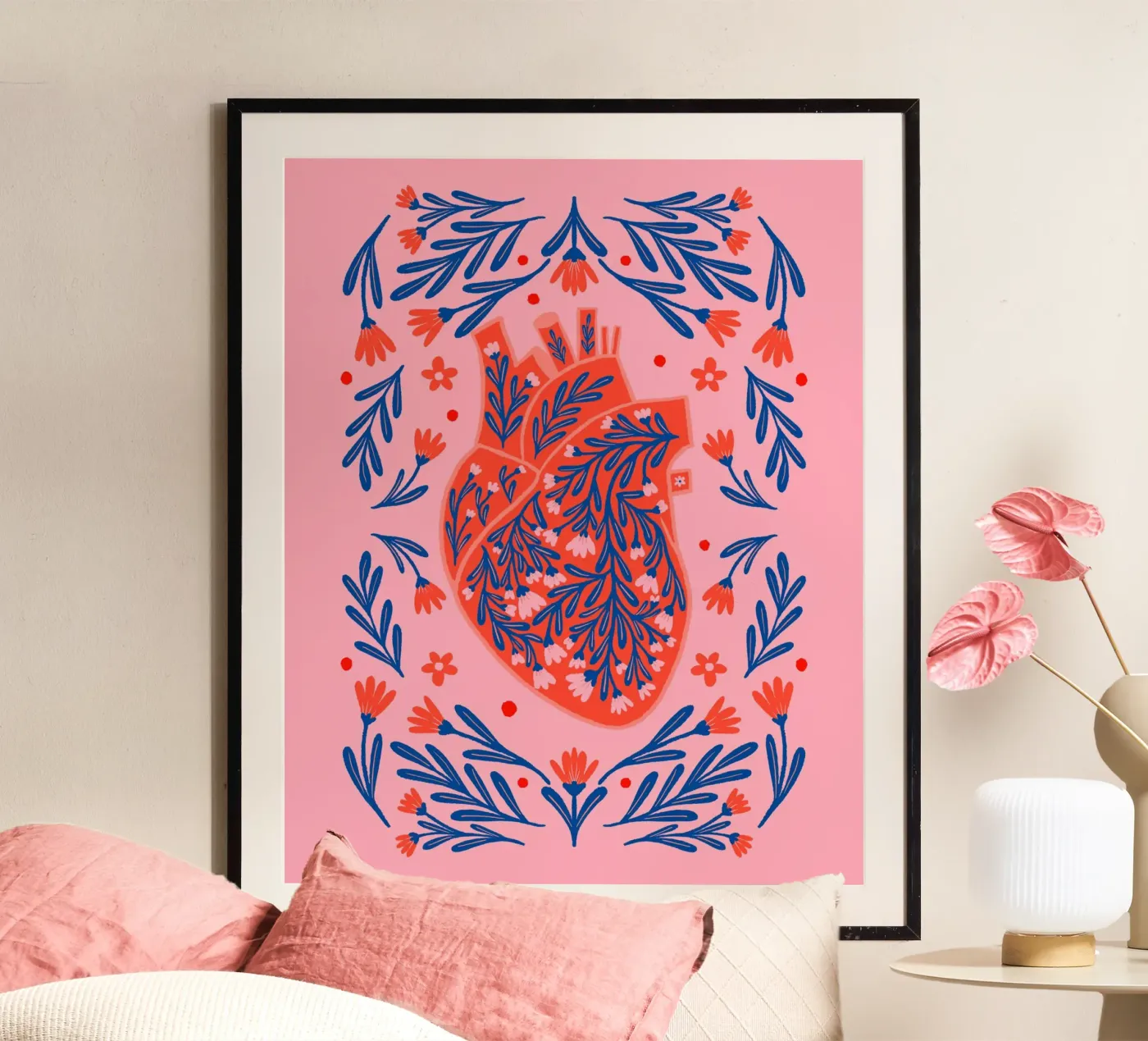 Floral Anatomical Heart poster da Wackapacka