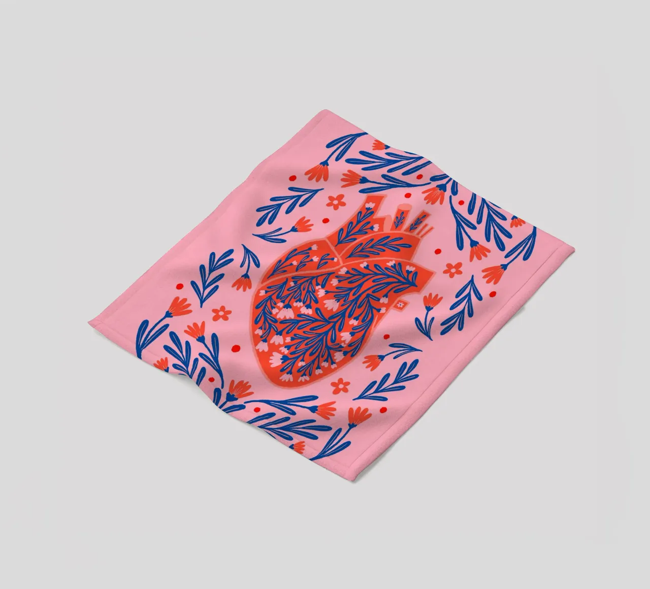 Cuore anatomico floreale coperta in pile da Wackapacka