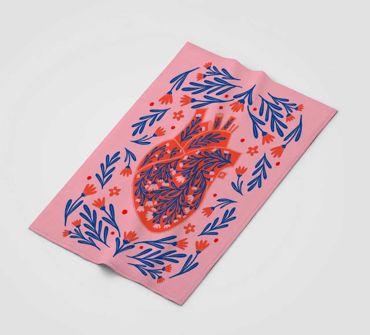 Cuore anatomico floreale coperta in pile da Wackapacka