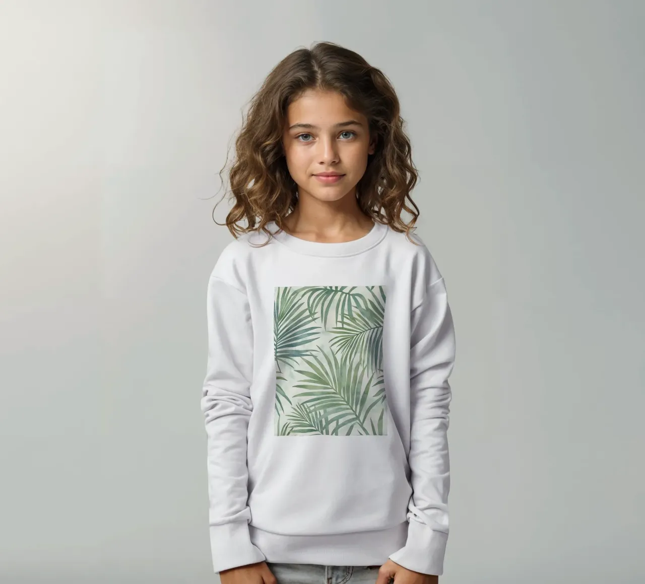 Botanical Palm Tree Leaves Boho Tropical Greenery Plants Art sudadera para niño de Gentle Echoes Art