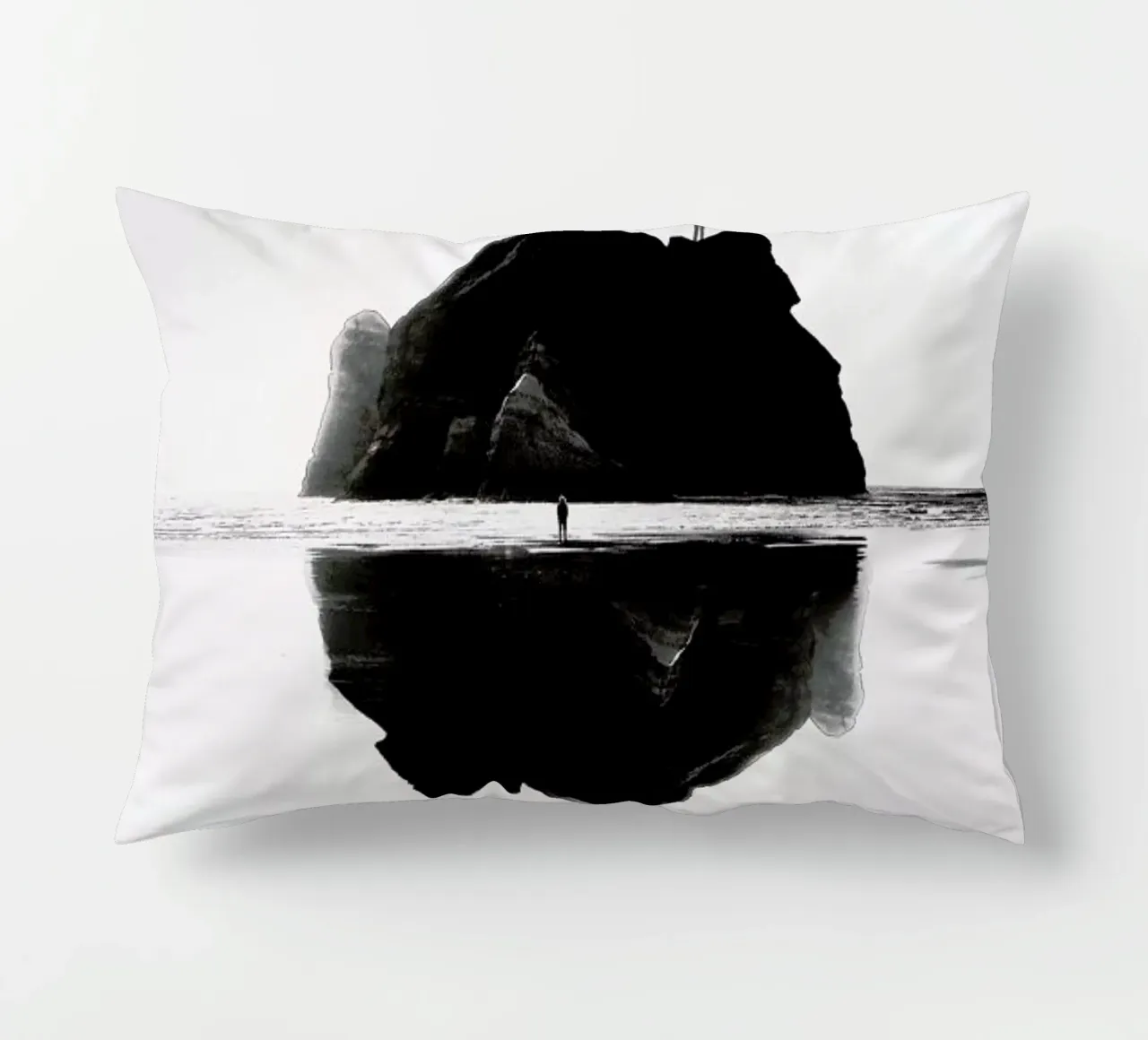 Black Isolation Island cuscino da Stoian Hitrov