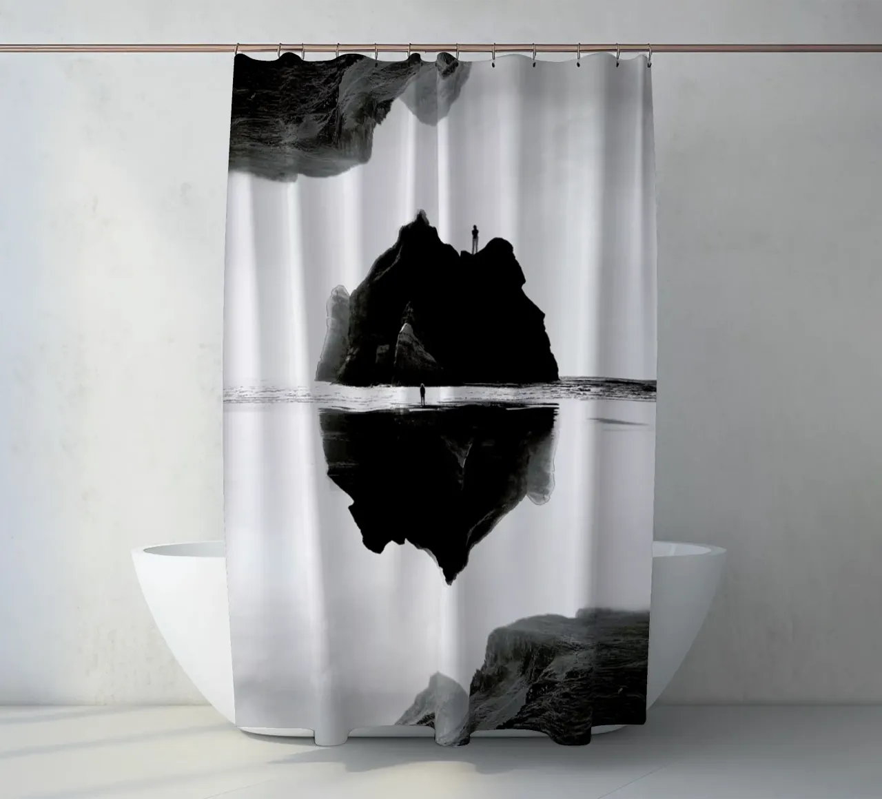 Black Isolation Island tenda da doccia da Stoian Hitrov