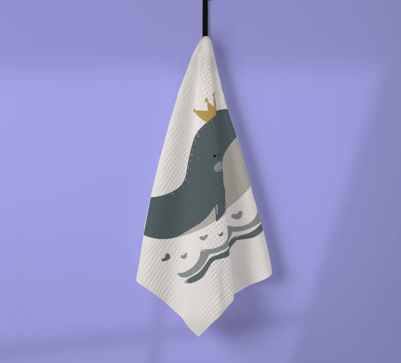 Baleine avec couronne torchon de KidzStudio