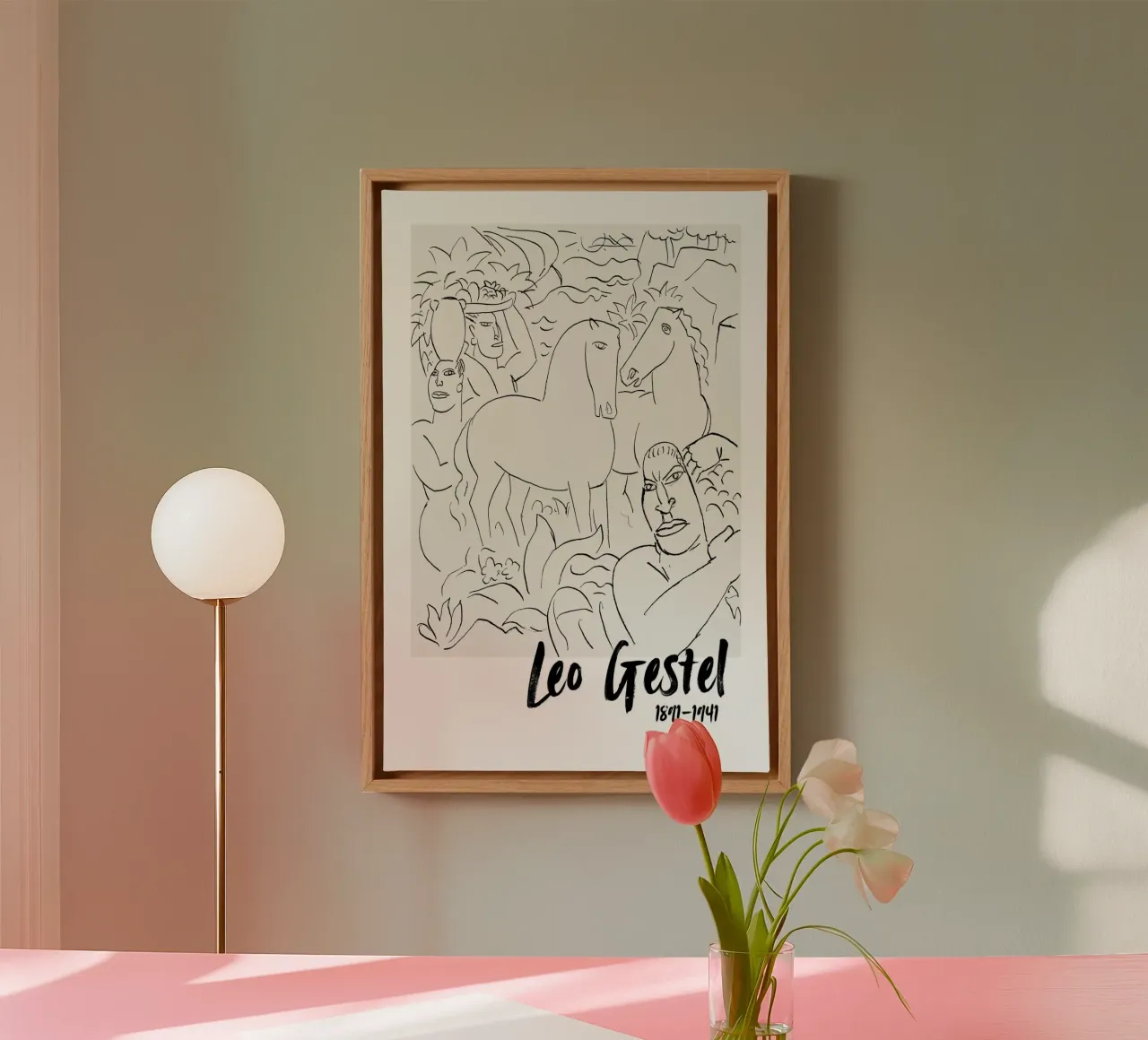 Abstract landschap canvas met Baklijst van Second Canvas