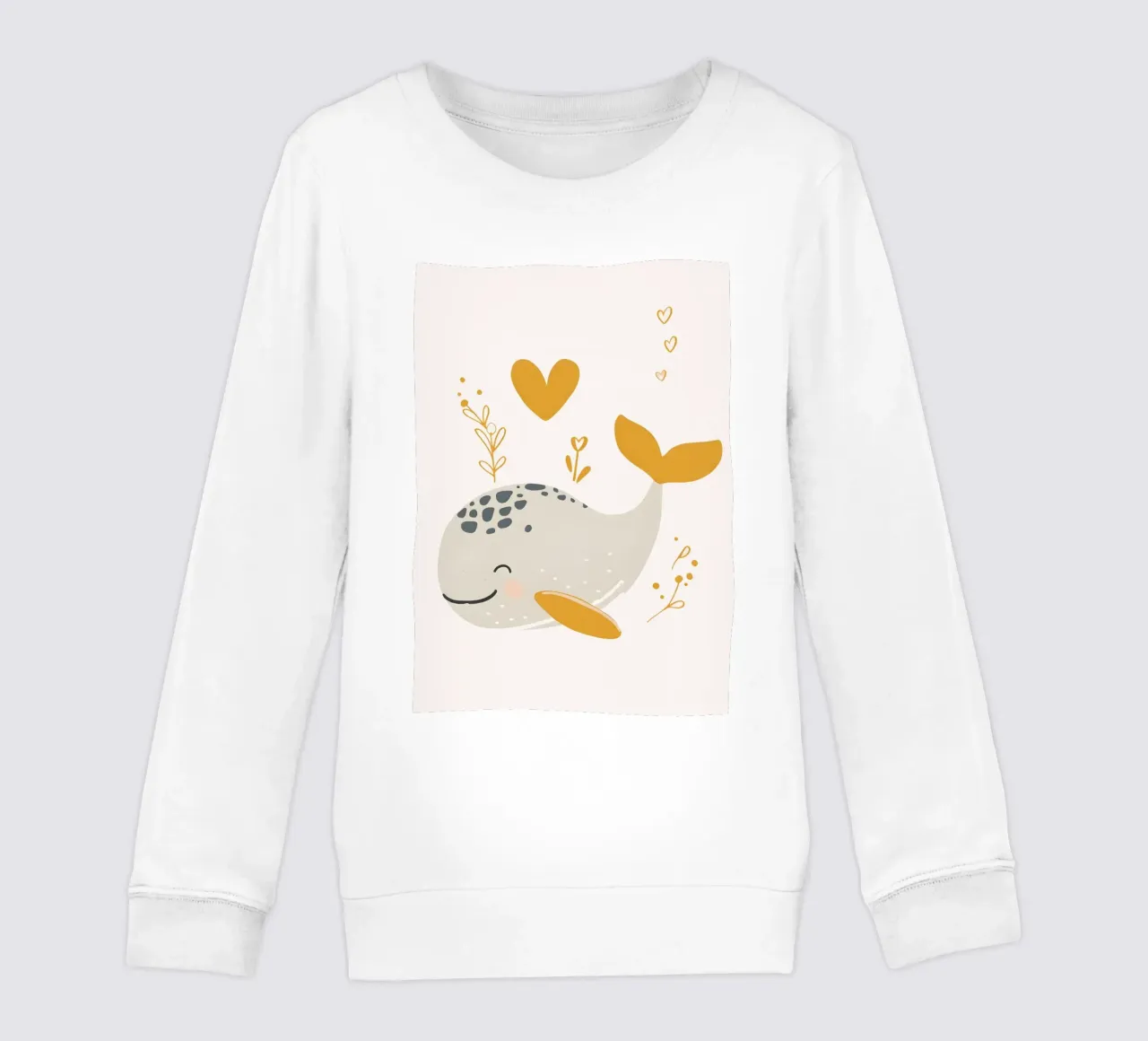 cute whale motif - Lovely wall art kids sweatshirt by KidzStudio