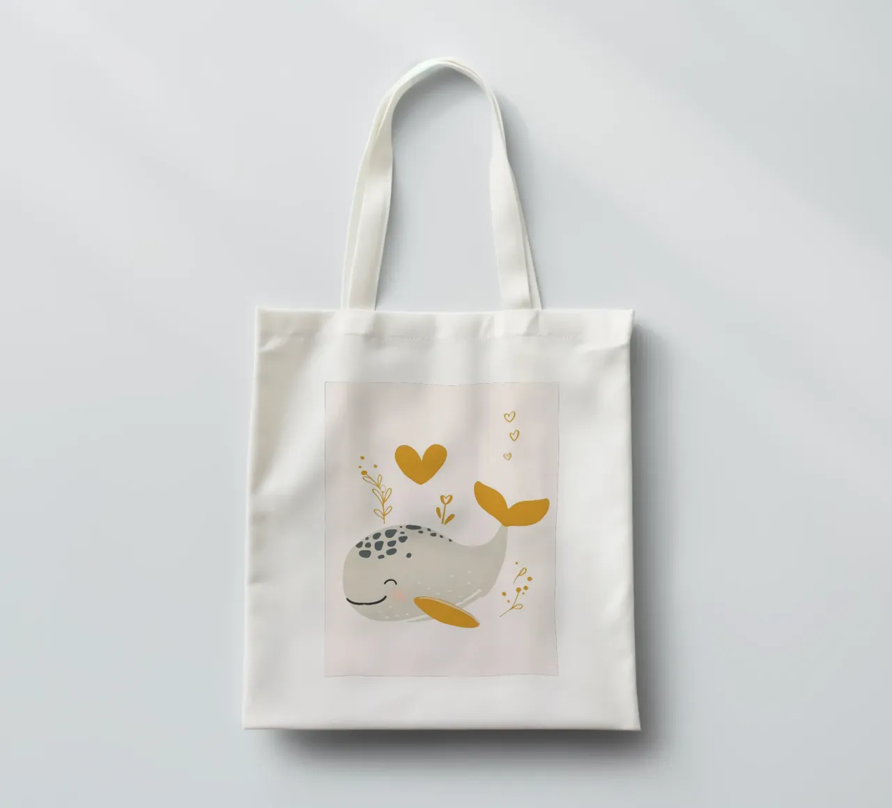 cute whale motif - Lovely wall art tote bag by KidzStudio