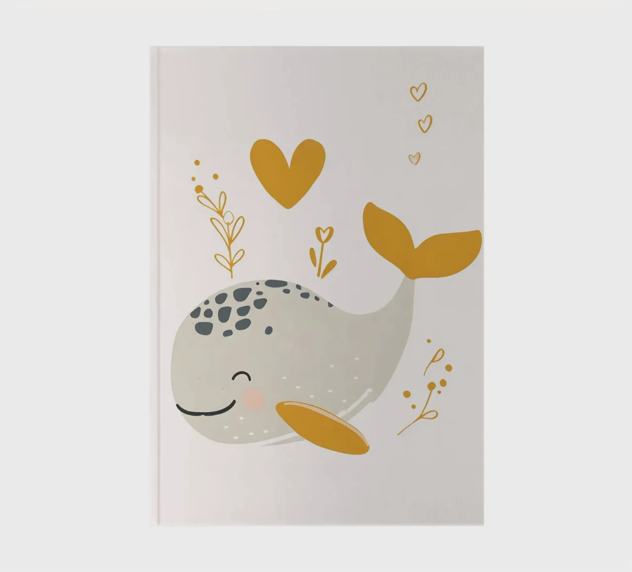 cute whale motif - Lovely wall art notebook by KidzStudio