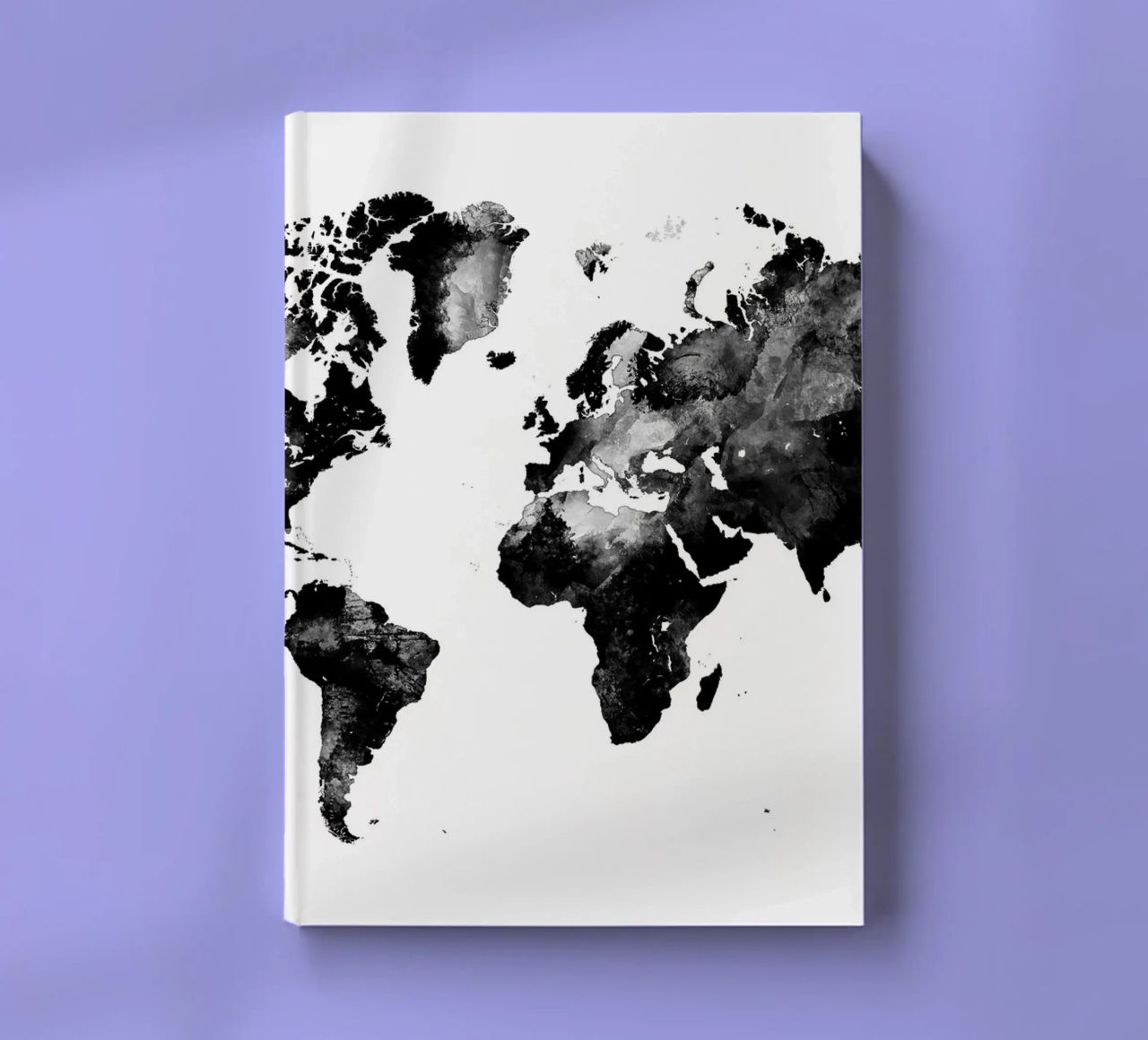 Black and white world map notebook by Justyna Jaszke JBJart
