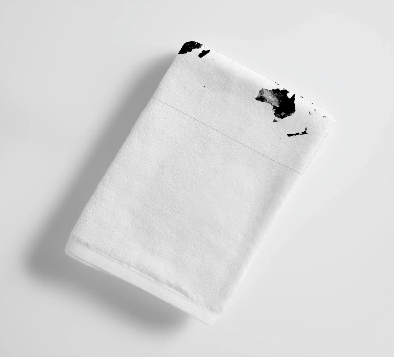 Black and white world map towel by Justyna Jaszke JBJart