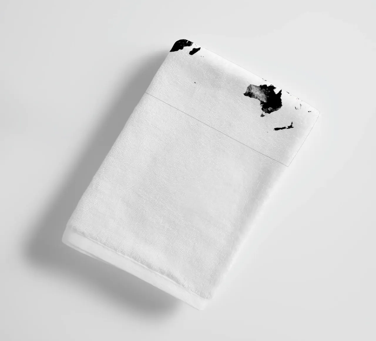 Black and white world map towel by Justyna Jaszke JBJart