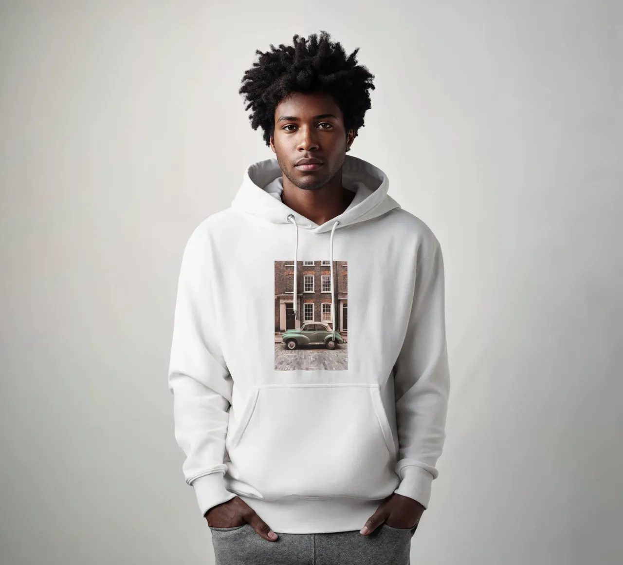 Londra, Inghilterra I Auto d'epoca retrò felpa con cappuccio da Julie Travel Photography