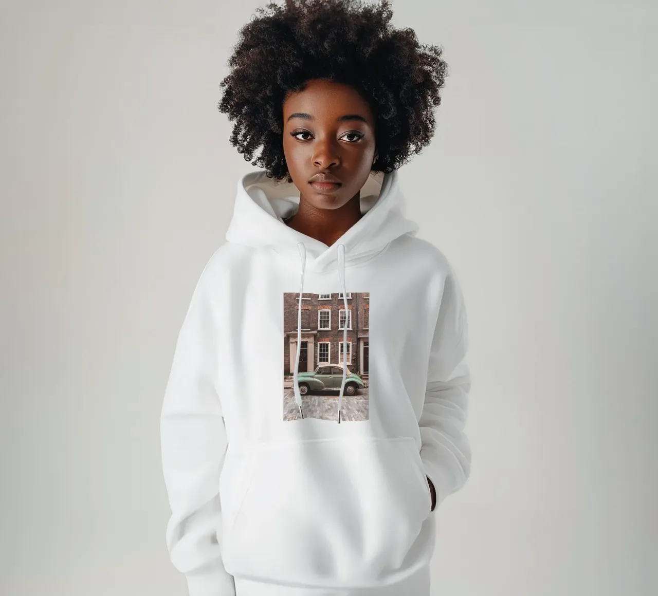 Londra, Inghilterra I Auto d'epoca retrò felpa con cappuccio da Julie Travel Photography