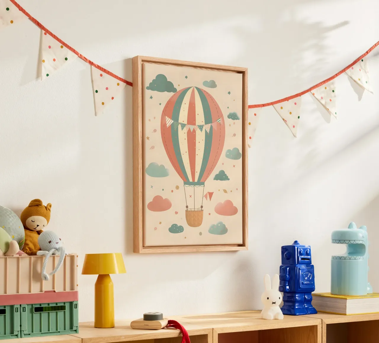 Ballon - Boho & Pastell tela con Cornice a cassetta da KidzStudio