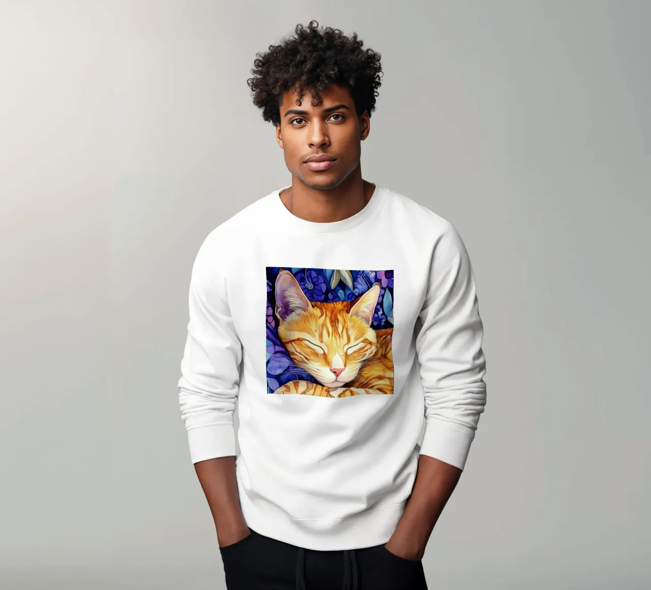 Gatto zenzero Thor felpa da Justyna Jaszke JBJart