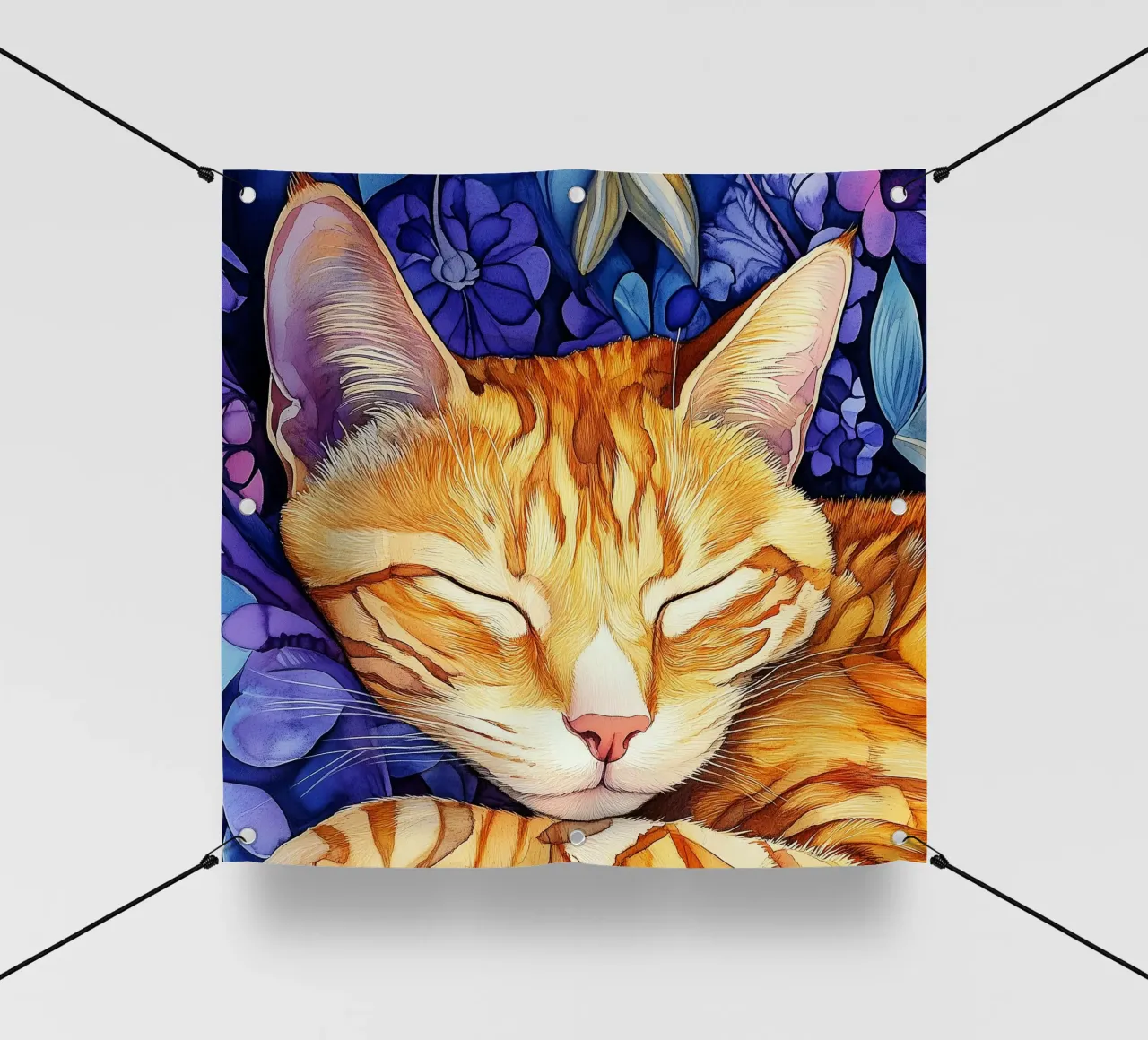 Gatto zenzero Thor telo in pvc da Justyna Jaszke JBJart