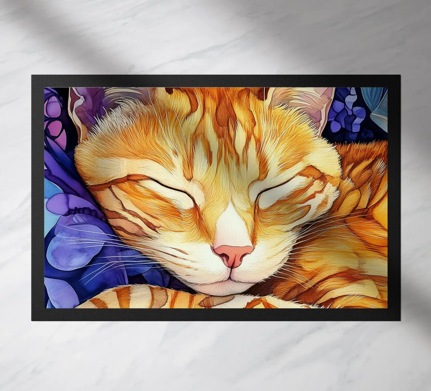 Chat roux Thor paillasson de Justyna Jaszke JBJart