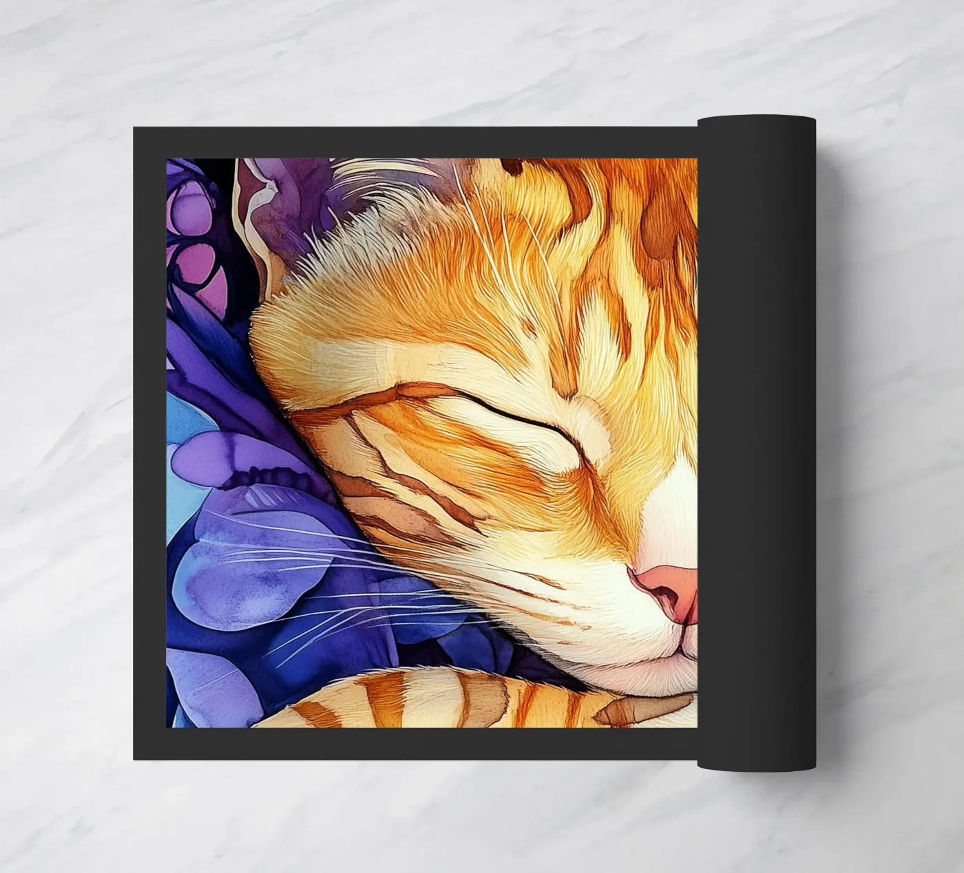 Chat roux Thor paillasson de Justyna Jaszke JBJart