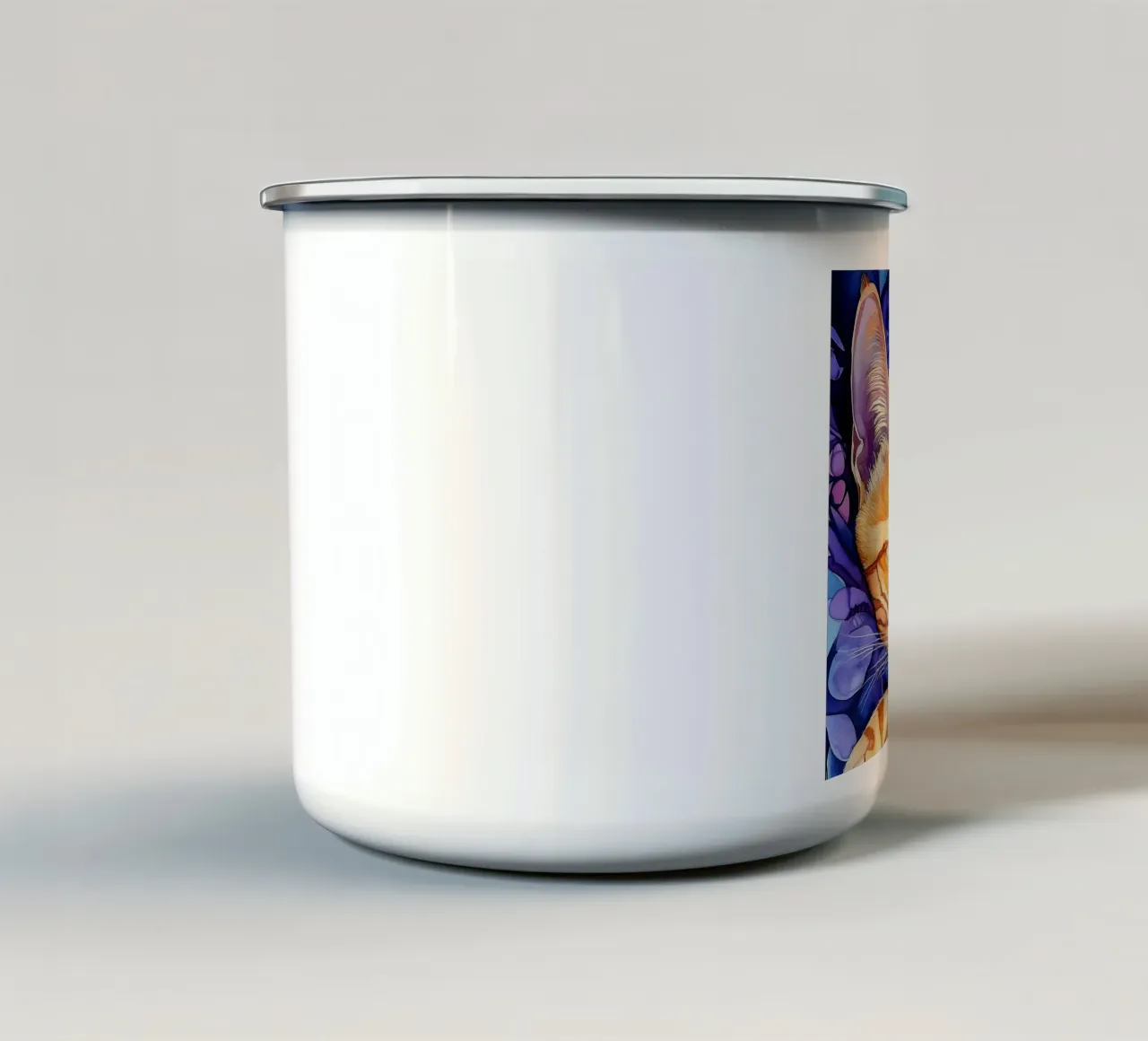 Gatto zenzero Thor tazza in smalto da Justyna Jaszke JBJart