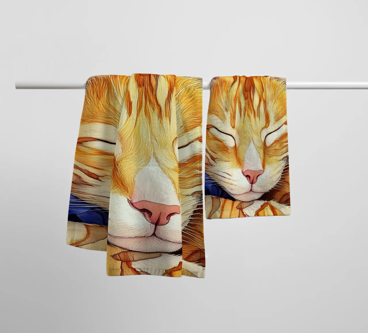 Gatto zenzero Thor asciugamano da bagno da Justyna Jaszke JBJart