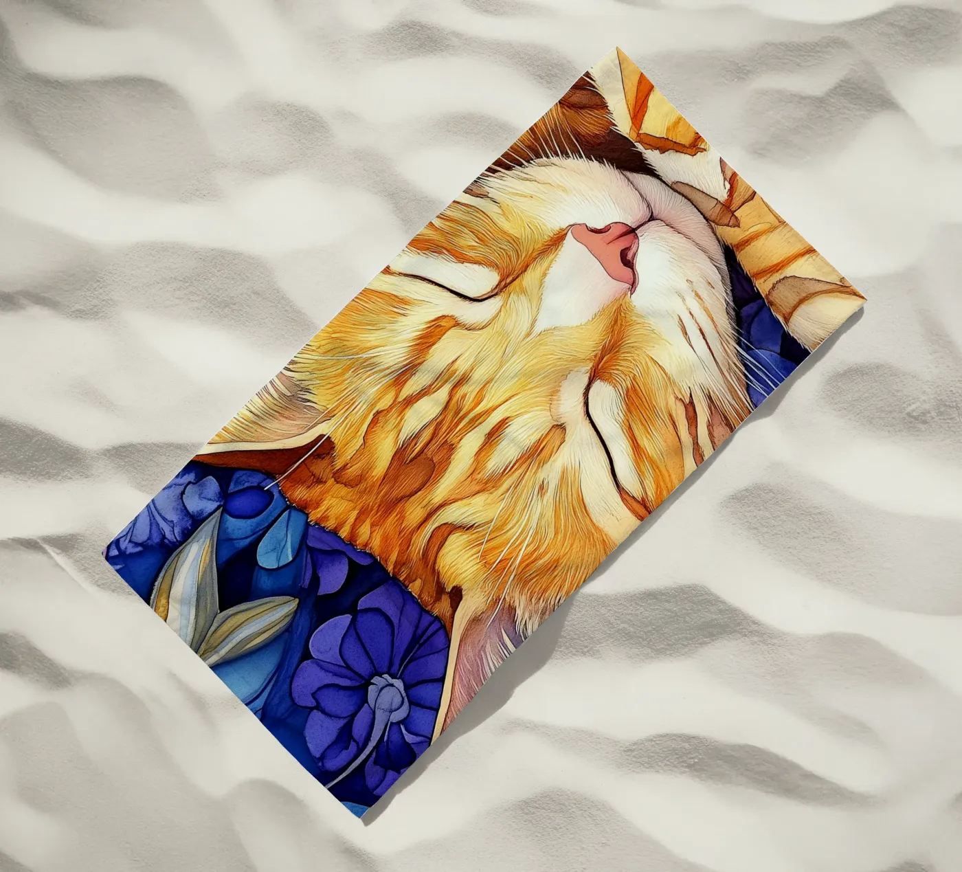 Gatto zenzero Thor telo mare da Justyna Jaszke JBJart