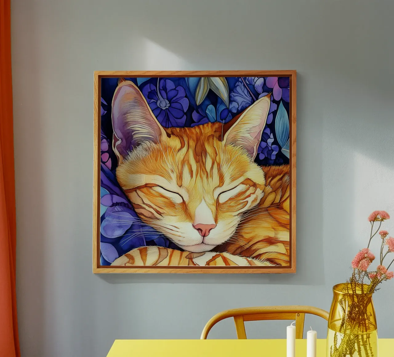 Gatto zenzero Thor plexiglass da Justyna Jaszke JBJart