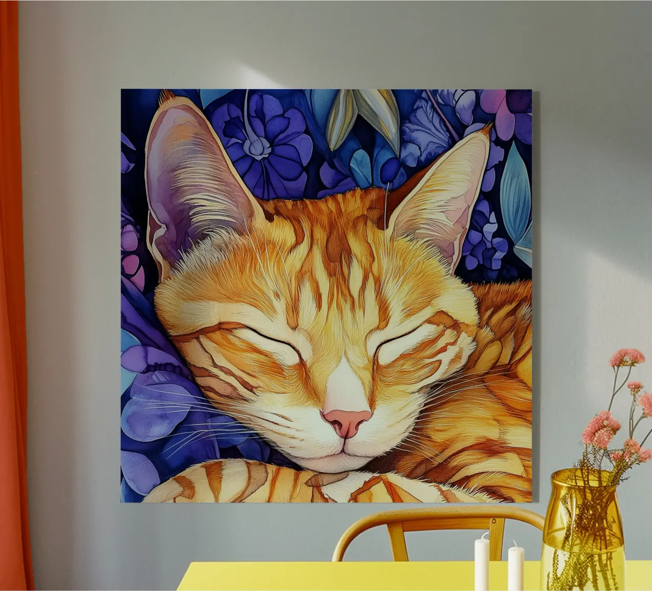 Ginger cat Thor acrylic glass by Justyna Jaszke JBJart
