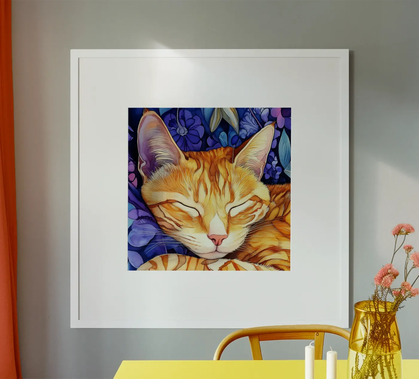 Ginger cat Thor poster by Justyna Jaszke JBJart