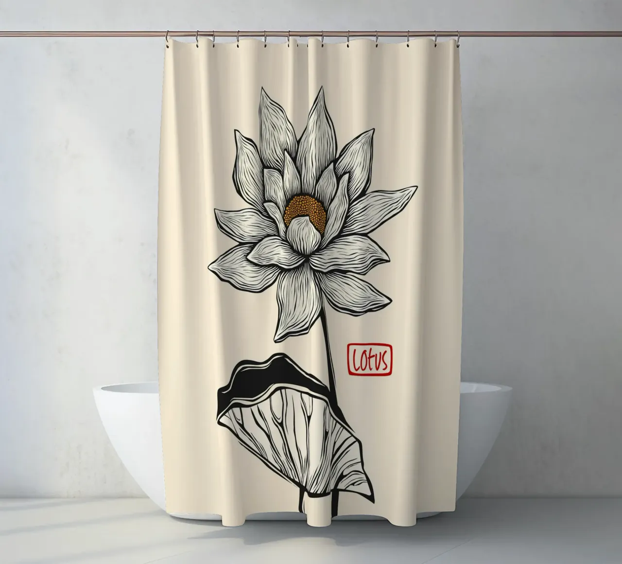 Elegant Lotus shower curtain by Indigo Rain