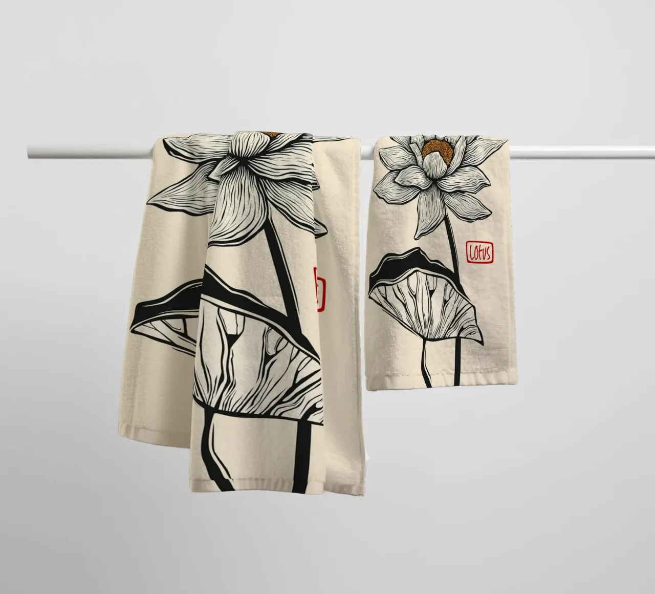 Elegant Lotus asciugamano da bagno da Indigo Rain