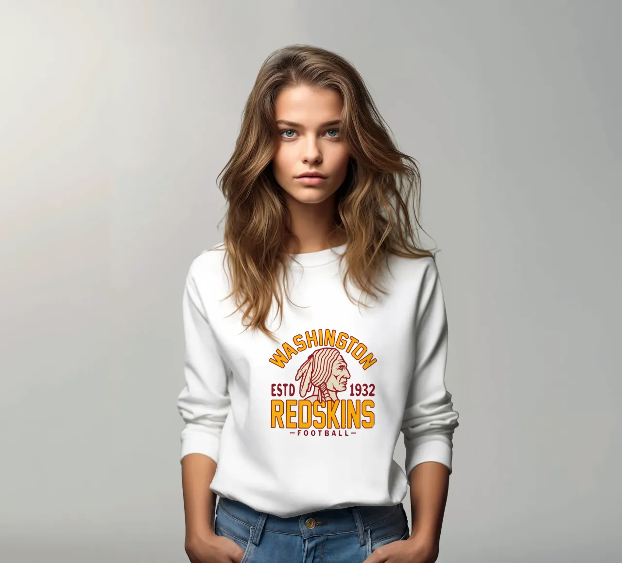 Retro Washington Redskins felpa da fouls tee