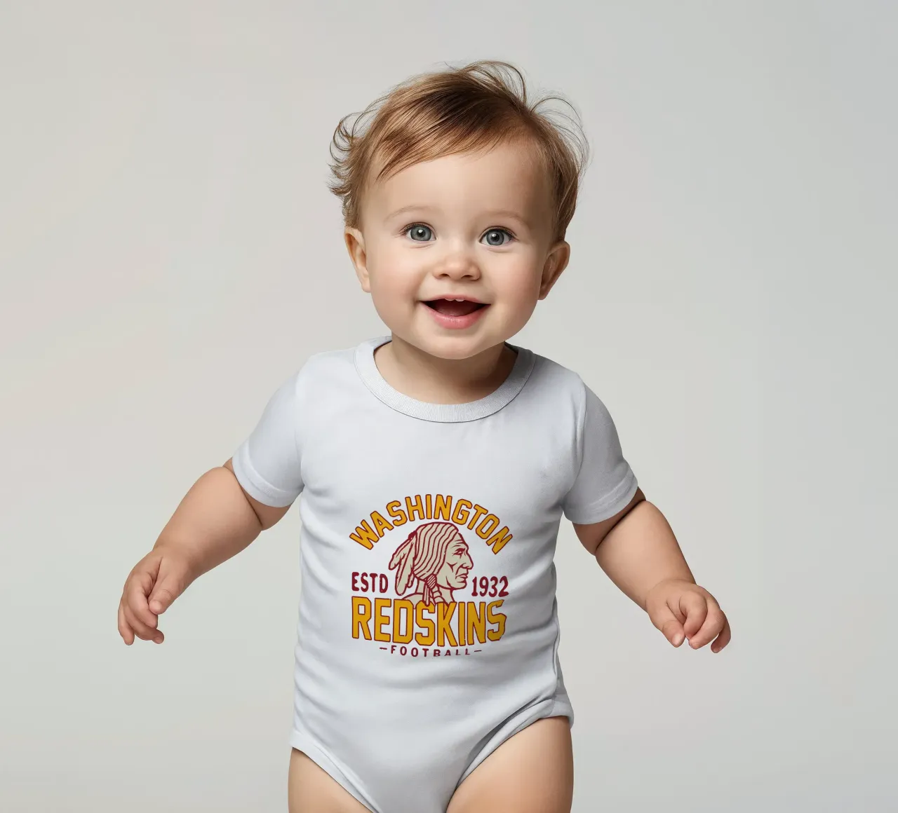 Retro Washington Redskins body neonato maniche corte da fouls tee