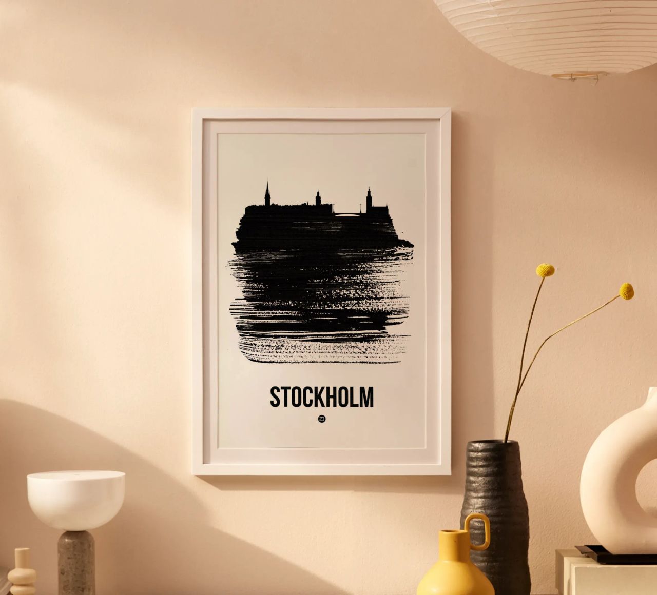 Stockholm Skyline Brush Stroke Poster von Naxart