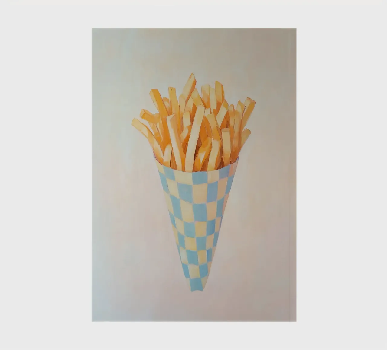 Chequered pattern Loves fries notebook by Carinaprint