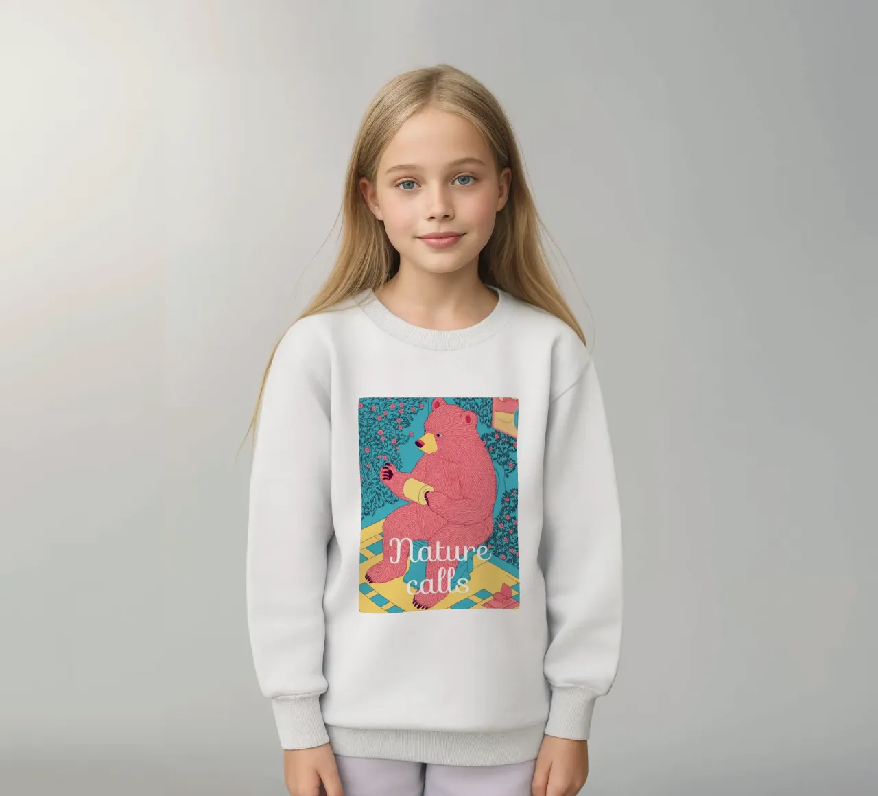 🚽 Nature Calls - Un ours amusant utilise un papier toilette de salle de bain sweat enfant de Kaji