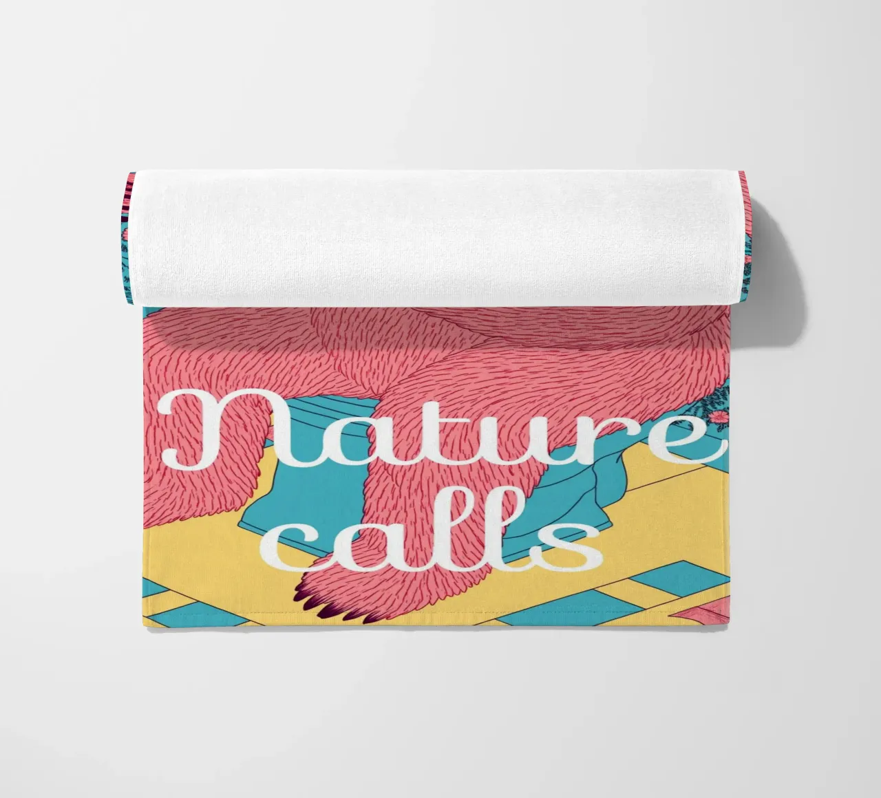 Nature Calls - Een grappige beer gebruikt een badkamer wc-papier strandhanddoek van Kaji
