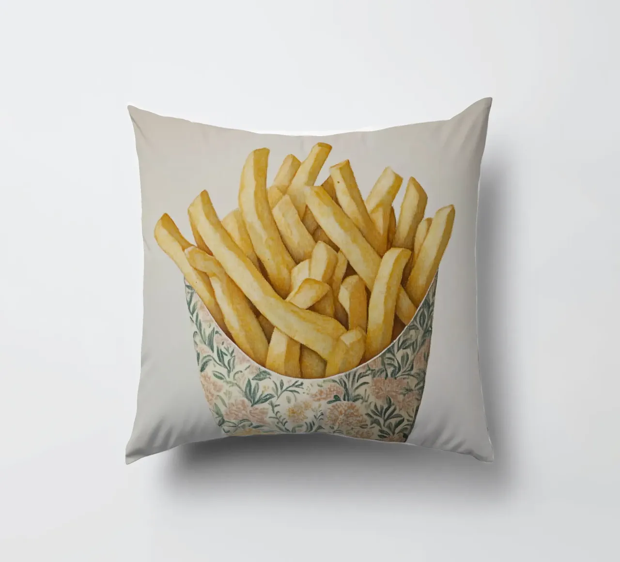 Patatine fritte con fascino floreale cuscino da Carinaprint