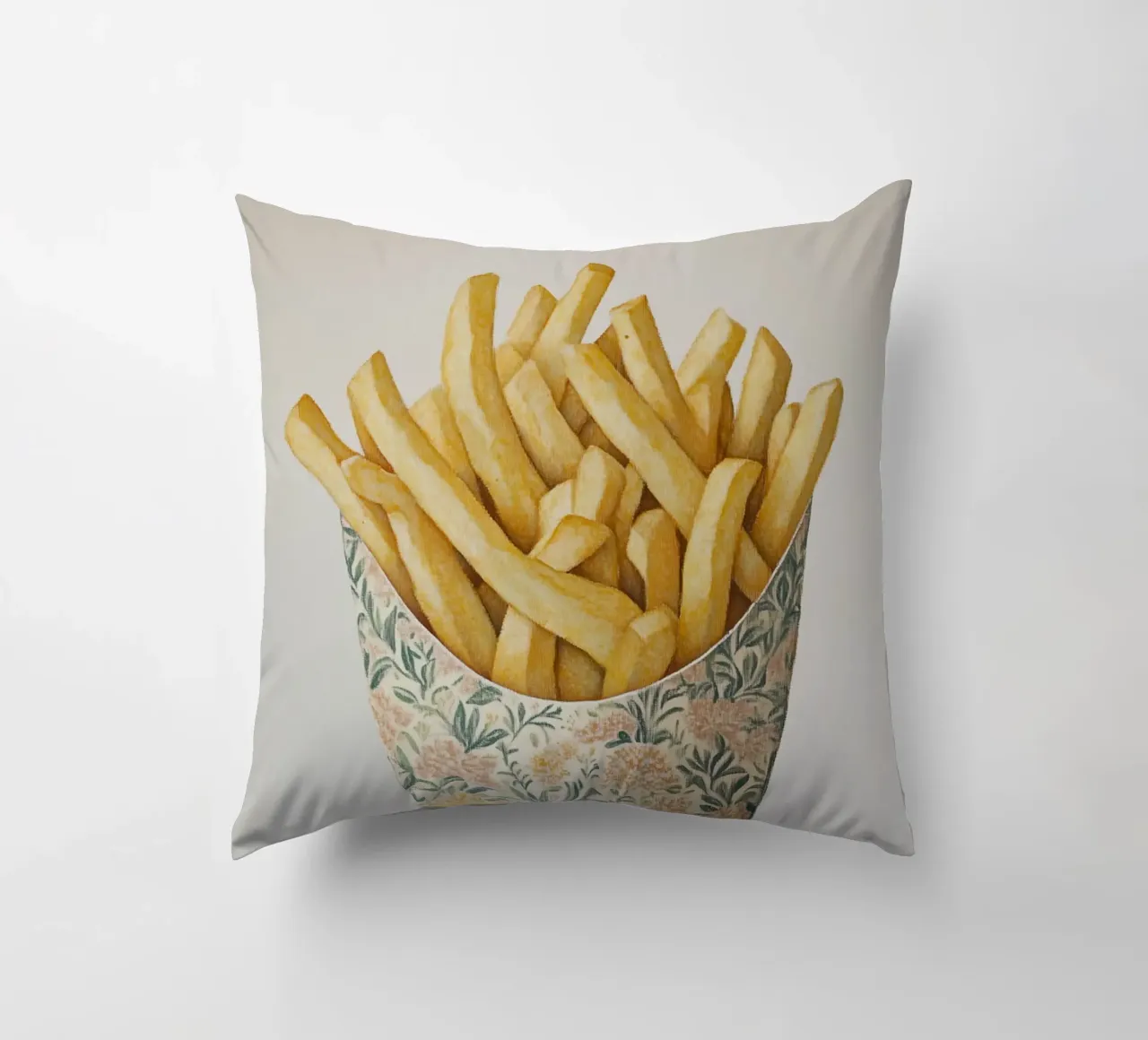 Patatine fritte con fascino floreale cuscino da Carinaprint