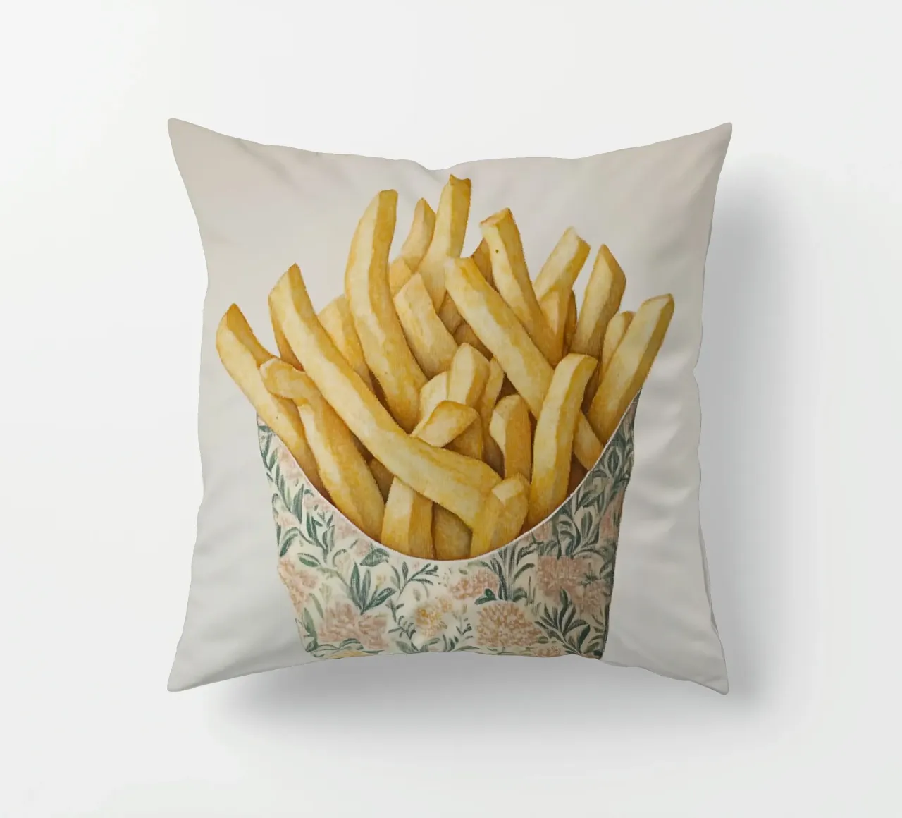 Patatine fritte con fascino floreale cuscino da Carinaprint