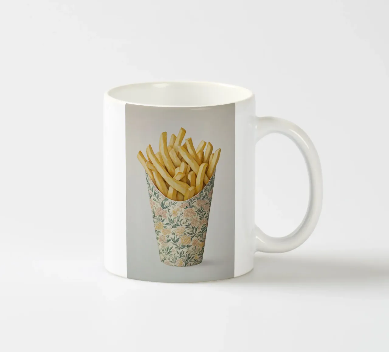 Patatine fritte con fascino floreale tazza in ceramica da Carinaprint