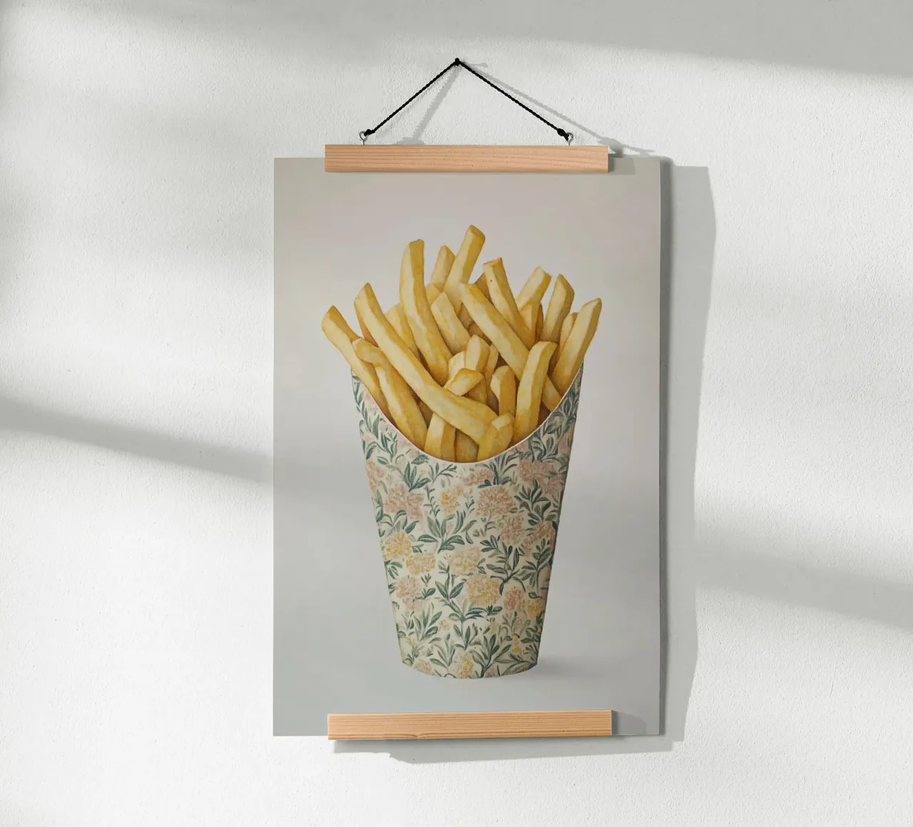 Patatine fritte con fascino floreale poster da Carinaprint